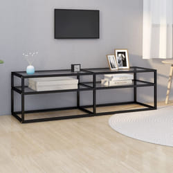 vidaXL Mobile Porta TV Trasparente 140x40x40,5 cm in Vetro Temperato
