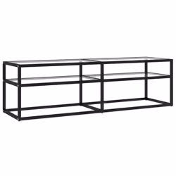vidaXL Mobile Porta TV Trasparente 140x40x40,5 cm in Vetro Temperato - Vista aggiuntiva 2