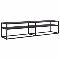 vidaXL Mobile Porta TV Nero 180x40x40,5 cm in Vetro Temperato - Vista aggiuntiva 2