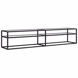 vidaXL Mobile Porta TV Trasparente 200x40x40,5 cm in Vetro Temperato - Vista aggiuntiva 2