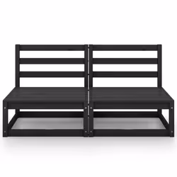 vidaXL Divano da Giardino a 2 Posti Nero in Legno Massello di Pino - Vista aggiuntiva 3