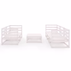 vidaXL Set Divani da Giardino 6 pz Bianco in Legno Massello di Pino - Vista aggiuntiva 3