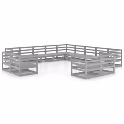 vidaXL Set Divani da Giardino 13 pz in Legno Massello di Pino - Vista aggiuntiva 2