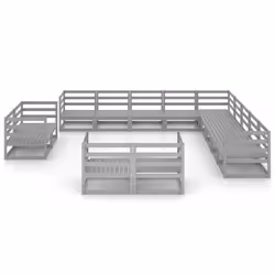 vidaXL Set Divani da Giardino 13 pz in Legno Massello di Pino - Vista aggiuntiva 3