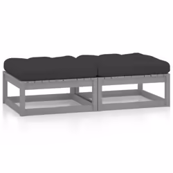 VidaXL 3076281, Grigio, Legno, Tessuto, Poliestere, Adulti e bambini, 8 cm, 70 cm, 70 cm