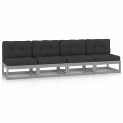 VidaXL 3076391, 4 seduta(e), Grigio