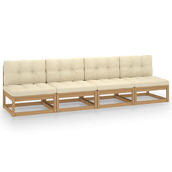 Divano da Giardino a 4 Posti con Cuscini Legno Massello di Pinocod mxl 72836