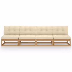 Divano da Giardino a 4 Posti con Cuscini Legno Massello di Pinocod mxl 72836