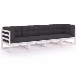 VidaXL 3076410, 4 seduta(e), Bianco, 110 kg
