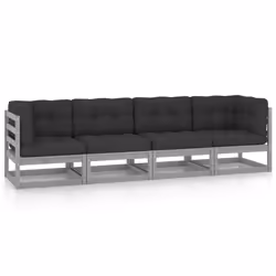 VidaXL 3076411, 4 seduta(e), Grigio