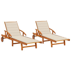VidaXL 3077332 sedia da esterno Terrazzo Seduta imbottita Legno di acacia Crema