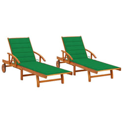 VidaXL 3077335 sedia da esterno Terrazzo Seduta imbottita Legno di acacia Verde