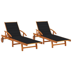 VidaXL 3077337 sedia da esterno Terrazzo Seduta imbottita Legno di acacia Nero