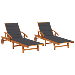 VidaXL 3077345 sedia da esterno Terrazzo Seduta imbottita Legno di acacia Antracite