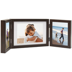 Vidaxl - Cornici Portafoto a Libro Marrone Scuro 28x18 cm+2x(13x18 cm) 9770