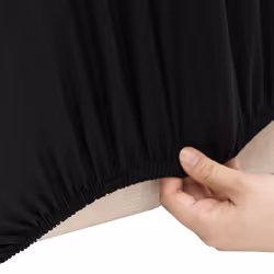 vidaXL Fodera Elasticizzata per Divano 4 Posti Jersey Poliestere Nero - Vista aggiuntiva 3
