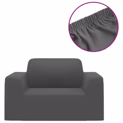 vidaXL Fodera Elasticizzata per Divano Jersey di Poliestere Antracite - Vista aggiuntiva 2