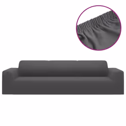 vidaXL Fodera Elasticizzata Divano 4 Posti Jersey Poliestere Antracite - Vista aggiuntiva 2