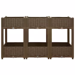 vidaXL Fioriera Rialzata 120x40x71 cm in Polipropilene - Vista aggiuntiva 3
