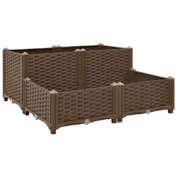 vidaXL Fioriera Rialzata 80x80x38 cm in Polipropilene - Vista aggiuntiva 2
