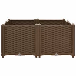 vidaXL Fioriera Rialzata 80x80x38 cm in Polipropilene - Vista aggiuntiva 3