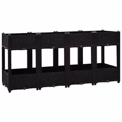 vidaXL Fioriera Rialzata 160x40x71 cm in Polipropilene - Vista aggiuntiva 2