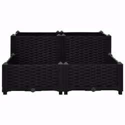 vidaXL Fioriera Rialzata 80x80x38 cm in Polipropilene - Vista aggiuntiva 3