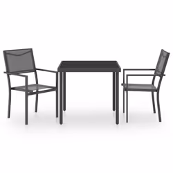 vidaXL Set da Pranzo da Giardino 3 pz in Acciaio - Vista aggiuntiva 2