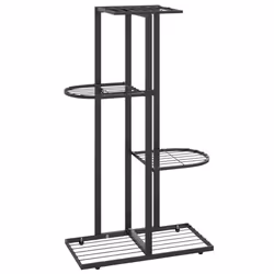 Piedistallo per Piante a 4 Piani 43x22x76 cm in Metallo Nerocod mxl 120956 - Vista aggiuntiva 2