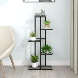 Piedistallo per Piante a 5 Piani 43x22x98 cm in Metallo Nero Vidaxl 92477