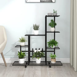 Portapiante con Ruote 94,5x25x92,5 cm Nero in Metallo Vidaxl 42922