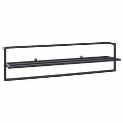 vidaXL Portasciugamani Nero 95x25x22 cm in Ferro - Vista aggiuntiva 2