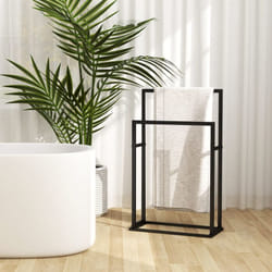 Portasciugamani Autoportante Nero 48x24x78,5 cm in Ferro Vidaxl 25918