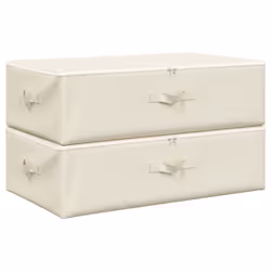 vidaXL Scatole Portaoggetti 2pz in Tessuto 70x40x18 cm Crema - Vista aggiuntiva 2