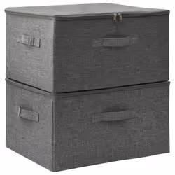 vidaXL Scatole Portaoggetti 2pz in Tessuto 43x34x23 cm Antracite - Vista aggiuntiva 2