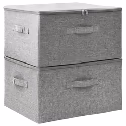 vidaXL Scatole Portaoggetti 2pz in Tessuto 43x34x23 cm Grigio - Vista aggiuntiva 2
