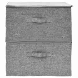 vidaXL Scatole Portaoggetti 2pz in Tessuto 43x34x23 cm Grigio - Vista aggiuntiva 3