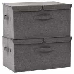 vidaXL Scatole Portaoggetti 2pz in Tessuto 50x30x25 cm Antracite - Vista aggiuntiva 2
