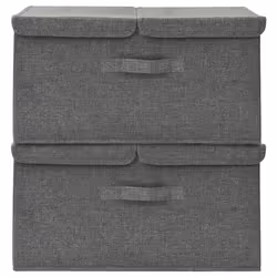 vidaXL Scatole Portaoggetti 2pz in Tessuto 50x30x25 cm Antracite - Vista aggiuntiva 3