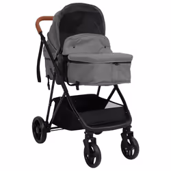 Passeggino 2 in 1 Grigio Chiaro e Nero in Acciaiocod mxl 84963 - Vista aggiuntiva 2