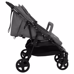 Passeggino Gemellare Grigio Scuro e Nero in Acciaiocod mxl 110127 - Vista aggiuntiva 3