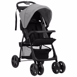 Passeggino 2 in 1 Grigio Chiaro e Nero in Acciaiocod mxl 94936 - Vista aggiuntiva 2
