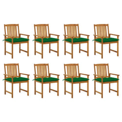 VidaXL 3078198 sedia da esterno Terrazzo Seduta imbottita Legno di acacia Verde