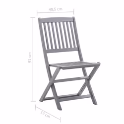 VidaXL 3078261 sedia da esterno Terrazzo Legno di acacia - Vista aggiuntiva 7