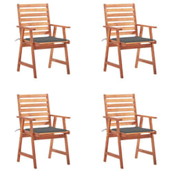 VidaXL 3078320 sedia da esterno Terrazzo Seduta imbottita Legno di acacia Antracite