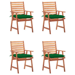 VidaXL 3078340 sedia da esterno Terrazzo Seduta imbottita Legno di acacia Verde