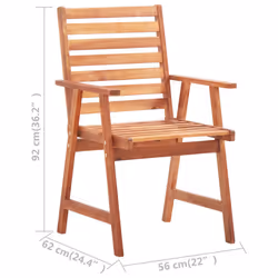 VidaXL 3078391 sedia da esterno Terrazzo Seduta imbottita Legno di acacia Crema - Vista aggiuntiva 6