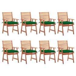 VidaXL 3078394 sedia da esterno Terrazzo Seduta imbottita Legno di acacia Verde