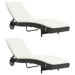 VidaXL 3078465 sedia da esterno Salone Seduta imbottita Polietilene, Malacca, Acciaio Nero, Crema, Bianco