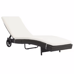VidaXL 3078465 sedia da esterno Salone Seduta imbottita Polietilene, Malacca, Acciaio Nero, Crema, Bianco